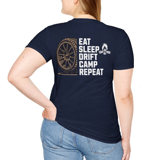 "Eat Sleep Drift Camp Repeat" Unisex Softstyle T-Shirt